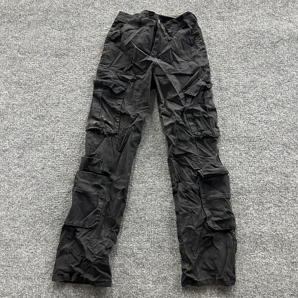 Gilipur Cargo Pants Womens Size M Black Slim Fit Cotton Stretch Utility Tactical